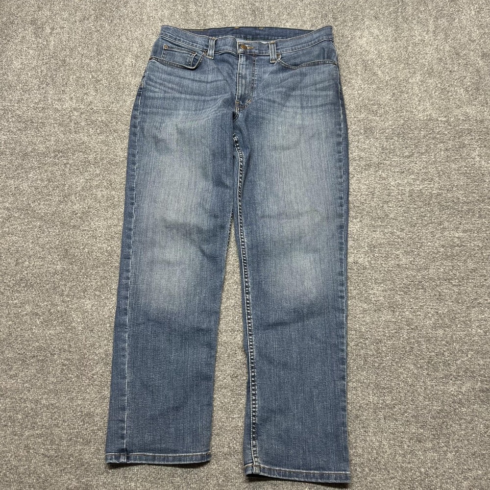 LL Bean BeanFlex Jeans Mens 33x29 Blue Standard Fit Straight Leg Stretch Denim